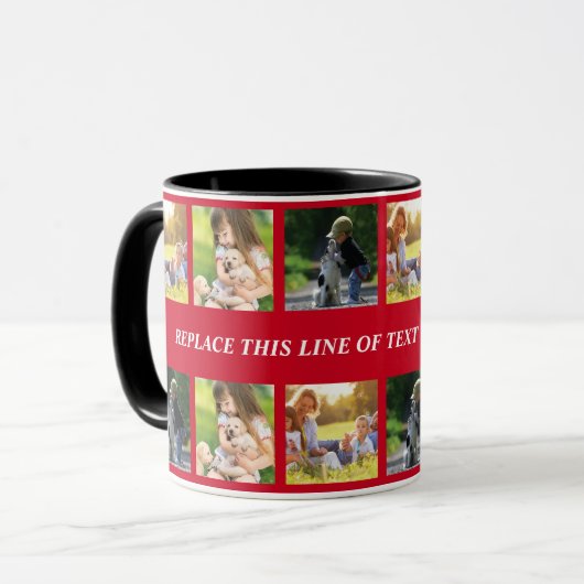 Pas fotocollage en tekst aan mok (Voorkant links)