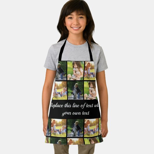 Pas fotocollage en tekst aan schort (Insitu)