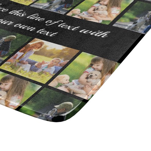 Pas fotocollage en tekst aan snijplank (Hoek)