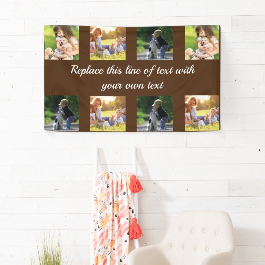 Pas fotocollage en tekst aan spandoek (Insitu)