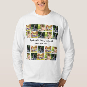 Pas fotocollage en tekst aan t-shirt