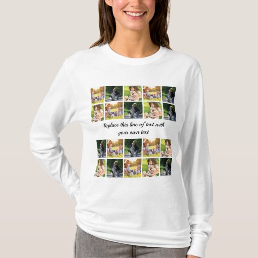 Pas fotocollage en tekst aan t-shirt (Voorkant)