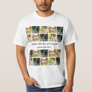 Pas fotocollage en tekst aan t-shirt