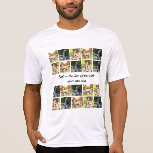 Pas fotocollage en tekst aan t-shirt (Voorkant)