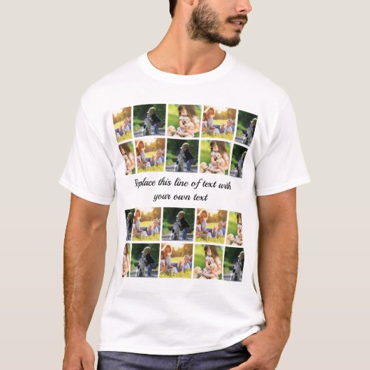 Pas fotocollage en tekst aan t-shirt (Voorkant)