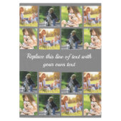 Pas fotocollage en tekst aan tafelkleed (Voorkant)