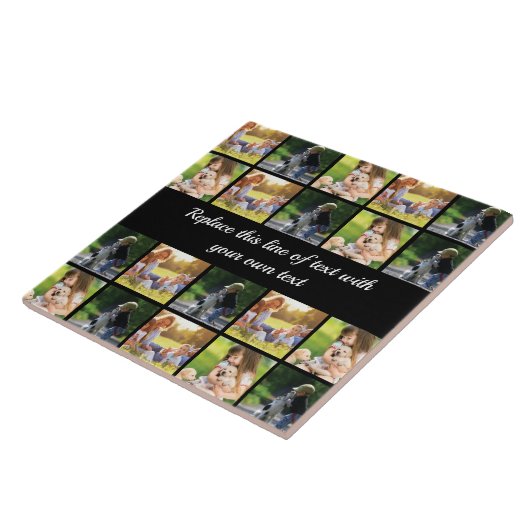 Pas fotocollage en tekst aan tegeltje (Zijkant)