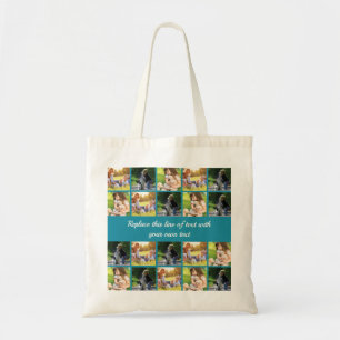 Pas fotocollage en tekst aan tote bag