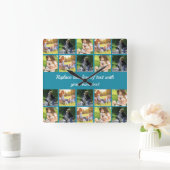 Pas fotocollage en tekst aan vierkante klok (Huis)