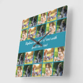 Pas fotocollage en tekst aan vierkante klok (Hoek)