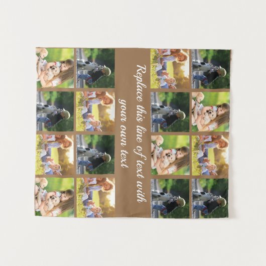 Pas fotocollage en tekst aan wandkleed (Voorkant (horizontaal))