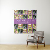 Pas fotocollage en tekst aan wandkleed (In situ)