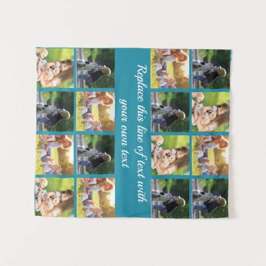 Pas fotocollage en tekst aan wandkleed (Voorkant (horizontaal))