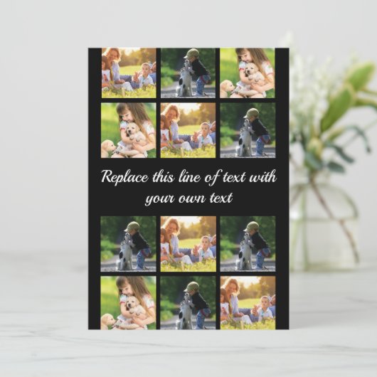 Pas fotocollage en tekst Hoesje-Mate iPhon aan Advieskaart (Staand voorkant)