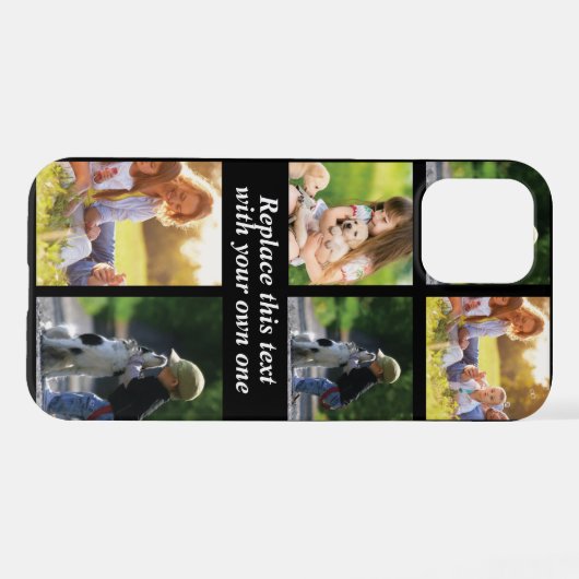 Pas fotocollage en tekst Hoesje-Mate iPhon aan iPhone Hoesje (Achterkant horizontaal)