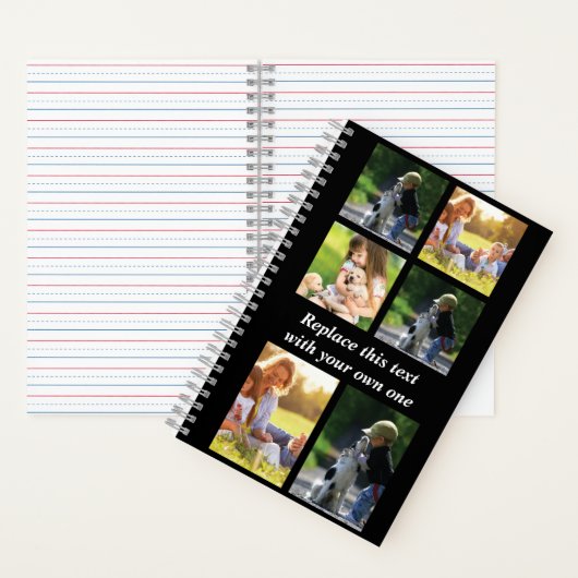 Pas fotocollage en tekst Hoesje-Mate iPhon aan Notitieboek (Binnen)