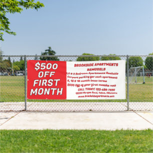 Pas gedetailleerde appartementen te huur aan $500 spandoek