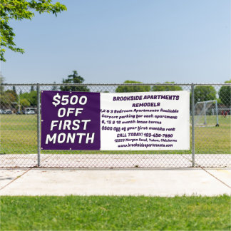 Pas gedetailleerde appartementen te huur aan $500 spandoek