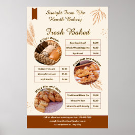 Pas gedetailleerde bakkerijgoederen entree promo a poster