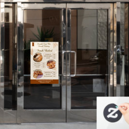 Pas gedetailleerde bakkerijgoederen entree promo a raamsticker