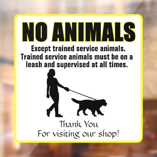 Pas geen dieren aan, behalve getrainde servicehond raamsticker (Vel 2)