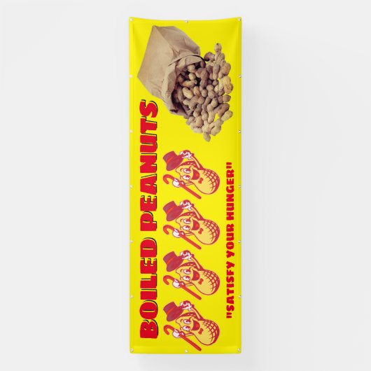 Pas gekookte pinda's voor verkoop hek groot aan spandoek (Verticaal)