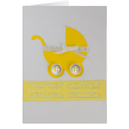 Pas gele Baby wagen met knopen aan