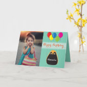 Pas Gelukkige Verjaardag met een Gelukkige Uil aan Kaart (Gele Bloem)