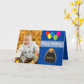 Pas Gelukkige Verjaardag met een Gelukkige Uil aan Kaart (Gele Bloem)