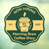 Pas Generic Coffee Shop Nu Aanwerving Front aan Raamsticker (Vel 3)