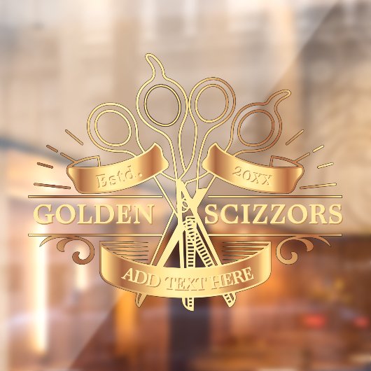 Pas Generic Gouden Kapperszaak Haar Salon Voorkant Raamsticker (Vel 2)