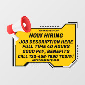 Pas Generic Loud Speaker Now Hiring aan Raamsticker (Vel)
