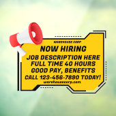 Pas Generic Loud Speaker Now Hiring aan Raamsticker (Vel 3)