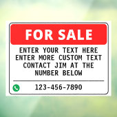 Pas generiek voor verkoop aan Home Auto Van Truck Raamsticker (Vel 3)