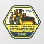 Pas generieke bouw contracterende vrachtwagen aan raamsticker (Vel)