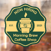 Pas generieke coffeeshop nu inhuren front raamsticker (Vel 2)