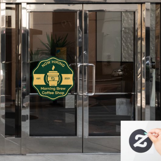 Pas generieke coffeeshop nu inhuren front raamsticker (Kantoordeur)