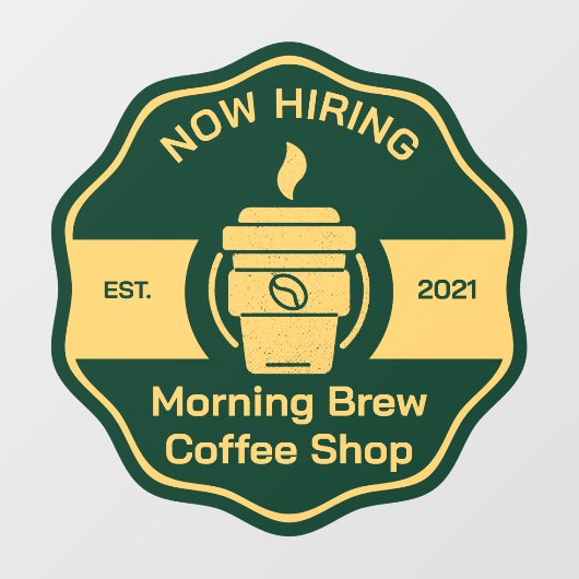 Pas generieke coffeeshop nu inhuren front raamsticker (Vel)