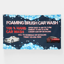 Pas generieke grote autowaszaken aan spandoek