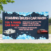 Pas generieke grote autowaszaken aan spandoek (Buitenkant)