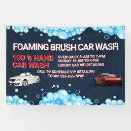 Pas generieke grote autowaszaken aan spandoek