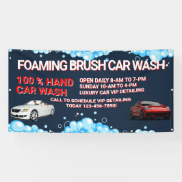 Pas generieke grote autowaszaken aan spandoek