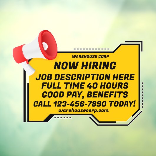 Pas generieke luidspreker nu inhuren raamsticker (Vel 3)