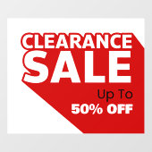 Pas generieke uitverkoop tot procent uit raamsticker (Vel)