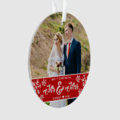 Pas getrouwd 1 Kerstmis Foto van de heer & mevrouw Ornament (voorkant)