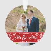 Pas getrouwd 1 Kerstmis Foto van de heer & mevrouw Ornament (voorkant)