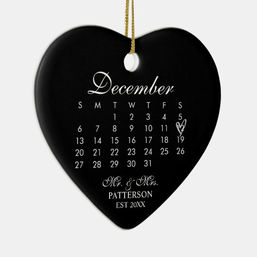 Pas getrouwd 1e kerstdag keramisch ornament (Rechts)