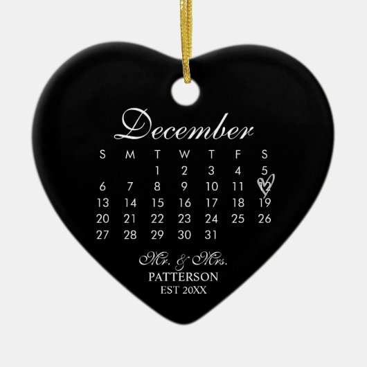 Pas getrouwd 1e kerstdag keramisch ornament (Voorkant)