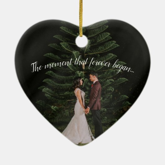 Pas getrouwd 1e kerstdag keramisch ornament (Achterkant)