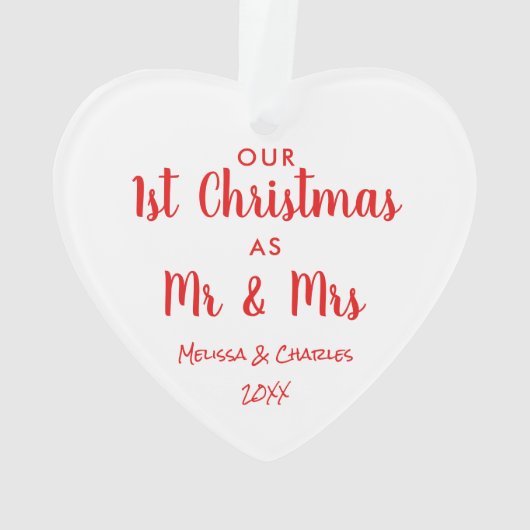 Pas getrouwd 1e kerstfoto ornament (achterkant)